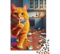 Gatto carino Puzzle Impossibili 1000Pcs Decorazione Per La Casa. Rilassamento E Intelligence Per Adulti E Bambini Da 12 Anni 1000pcs (75x50cm)