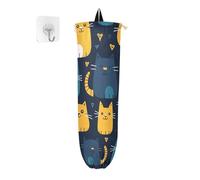 Gatto Cartoon Pattern su sfondo blu nero porta sacchetti della spesa per sacchetti della spesa dispenser per sacchetti di immondizia per sotto il lavandino, organizer per sacchetti di plastica da