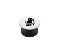 Gatto cattivo con cosa? Umorismo sarcastico per scrivania ufficio PopSockets PopGrip Adesivo