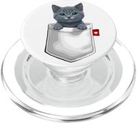 Gatto Chartreux in tasca che sbircia gattino carino PopSockets PopGrip per MagSafe