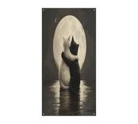 Gatto che abbraccia in acqua banner per porta di benvenuto copertura decorativa da appendere sfondo decorazione per porta d'ingresso grande divertente sfondo banner decorazioni per interni ed esterni