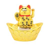 Gatto Che Accoglie la Ricchezza Lingotto Gatto Che Saluta la Fortuna Braccio Che Agita il Braccio Ad Energia Solare Gatto della Fortuna Adorabile Gatto di Benvenuto in Plastica