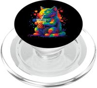 Gatto che beve una bolla tea - Design Boba Splash Art PopSockets PopGrip per MagSafe