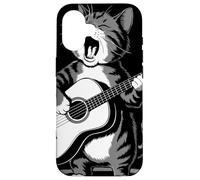 Gatto Che Canta Suona Chitarra Musicista Umorismo Animali Custodia per iPhone 16