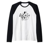Gatto Che cavalca l'uccello Anime Funny Cats Fan Art Anime Maglia con Maniche Raglan