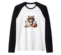 Gatto Che cuce You See Me con Un Taglia-Cuciture Ora Non è Il Momento Maglia con Maniche Raglan