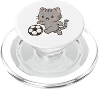 Gatto che gioca a calcio. Simpatico gatto sportivo kawaii. PopSockets PopGrip per MagSafe