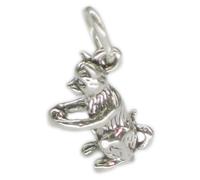 Gatto che gioca con una palla ciondolo in argento sterling .925 x 1 Ciondoli per