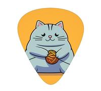 Gatto che gioca con una palla di corda stampata plettri per chitarra, set da 12 pezzi con stili sottili, medi e spessi, viene fornito con una custodia
