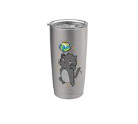 Gatto che gioca Pallavolo Sport Hobby Pet Bicchiere termico in acciaio inox doppia parete