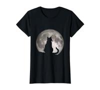 Gatto Che Guarda la Luna Maglietta con Stampa Grafica Economica