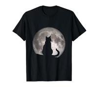 Gatto Che Guarda la Luna Maglietta con Stampa Grafica Economica