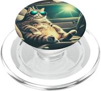 Gatto che guida gli occhiali da sole Divertente arte retrò PopSockets PopGrip per MagSafe