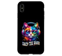 Gatto che indossa cuffie Drop the Bass EDM DJ Rave Design Custodia per iPhone XS Max
