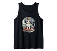 Gatto Che Indossa la Corona sui Libri, Idea Divertente per Gli Amanti dei Libri Canotta