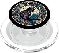 Gatto che legge un libro sotto le stelle, amanti dei gatti, amanti dei libri PopSockets PopGrip per MagSafe