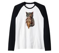 Gatto Che Mangia Il Gelato del Ratto Maglia con Maniche Raglan