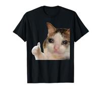 Gatto Che Piange Con Pollice In Su Thumbs Up Crying Cat Maglietta