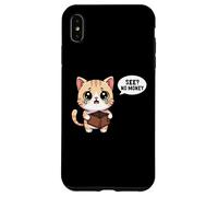 Gatto che piange non vede soldi Divertente Studente rotto Custodia per iPhone XS Max
