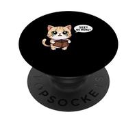 Gatto che piange non vede soldi Divertente Studente rotto PopSockets PopGrip Adesivo