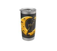 Gatto che raggiunge le stelle luna crescente arte celeste Bicchiere termico in acciaio inox doppia parete