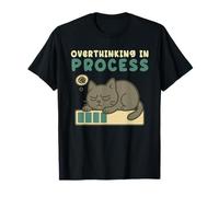 Gatto Che riflette Troppo Divertente Salute mentale Ansia Maglietta