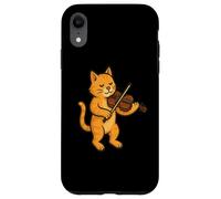 Gatto che suona il violino violinista amante dei gatti carino gatto suona il violino Custodia per iPhone XR