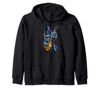Gatto che suona la chitarra Rock & Roll Music Concert Festival 2024 Felpa con Cappuccio