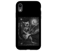 Gatto che suona la chitarra rock star rock and roll amante dei gatti arte Custodia per iPhone XR