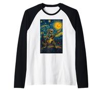 Gatto che suona la chitarra rock star rock and roll amante dei gatti arte Maglia con Maniche Raglan