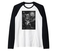 Gatto che suona la chitarra rock star rock and roll amante dei gatti arte Maglia con Maniche Raglan
