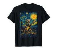 Gatto che suona la chitarra rock star rock and roll amante dei gatti arte Maglietta