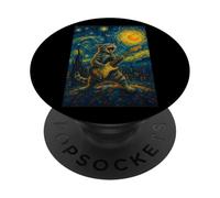 Gatto che suona la chitarra rock star rock and roll amante dei gatti arte PopSockets PopGrip Adesivo