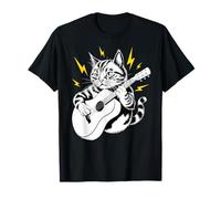 Gatto che suona lo strumento della chitarra acustica su Cat Guitarist Maglietta