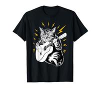 Gatto che suona lo strumento della chitarra acustica su Cat Guitarist Maglietta