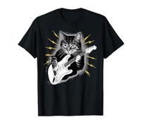 Gatto che suona lo strumento della chitarra elettrica su Cat Guitarist Maglietta