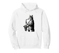 Gatto Che Suona Sassofono Jazz Music Lover Art Felpa con Cappuccio