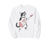 Gatto Che Suona Una Chitarra | Gatto Chitarra Vintage Felpa