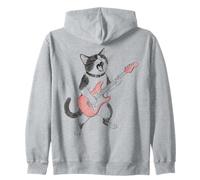 Gatto Che Suona Una Chitarra | Gatto Chitarra Vintage Felpa con Cappuccio