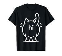 Gatto Ciao Hello Gatto Gattino Divertente Animale Umorismo Signora Maglietta