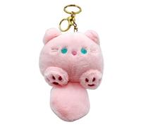 gatto, ciondolo di peluche di gatto che scricchiola,Giocattolo di peluche sonoro del gatto - Portachiavi di peluche con suono, animale di peluche, per zaino, borsa di scuola, Rosa, Se référer au