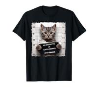 Gatto Combinaguai Stile Mugshot Regalo Ironico Maglietta