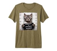 Gatto Combinaguai Stile Mugshot Regalo Ironico Maglietta Premium