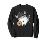 Gatto Come Vichingo con Scudo Felpa