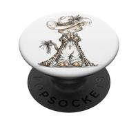 Gatto con cappello da cowboy e leopardo vestito preghiera meditazione PopSockets PopGrip Adesivo