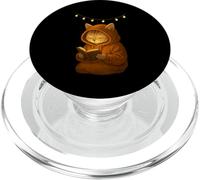 Gatto con cappuccio che legge un libro Opera d'arte accogliente PopSockets PopGrip per MagSafe