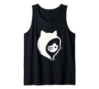 Gatto con Cappuccio | Cool Streetwear Cat Art | Gatto Bianco e Nero Canotta