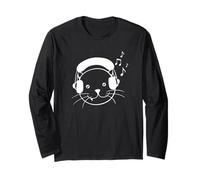 Gatto con Cuffie Musicali Maglia a Manica
