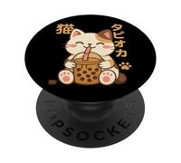 Gatto con il tè alle bollicine PopSockets PopGrip Adesivo