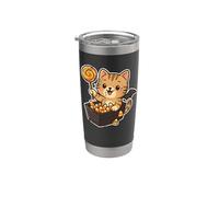 Gatto con lecca-lecca e Candy Corn Bicchiere termico in acciaio inox doppia parete
